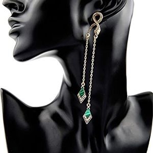 Malachite Snake Chain Earrings